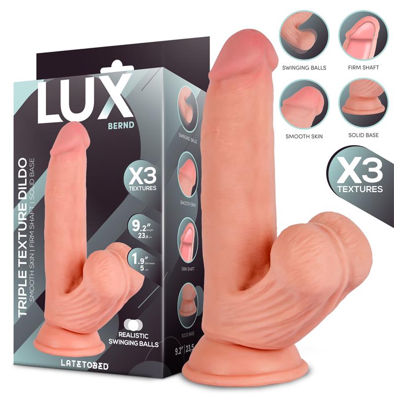 LUX Bernd Triple Density Dildo with Swinging Balls 9.2"