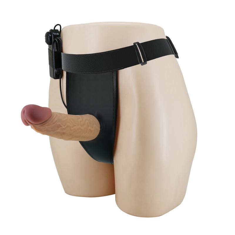 PRETTYLOVE Draven Harness with Hollow Vibrating Dildo