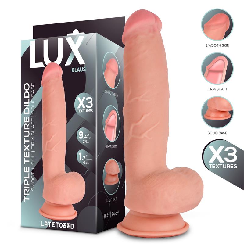 LUX Klaus Triple Density Dildo with Balls 9.4"