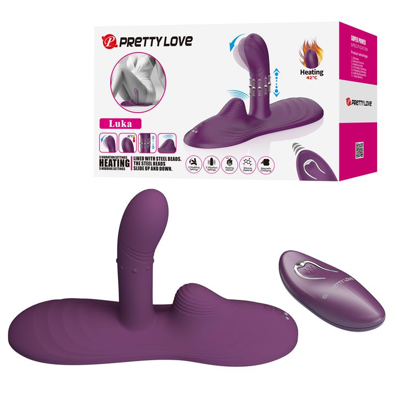 PRETTYLOVE Luka Seat with Vibrator, Finger, Heat Effect and Rotating Beads