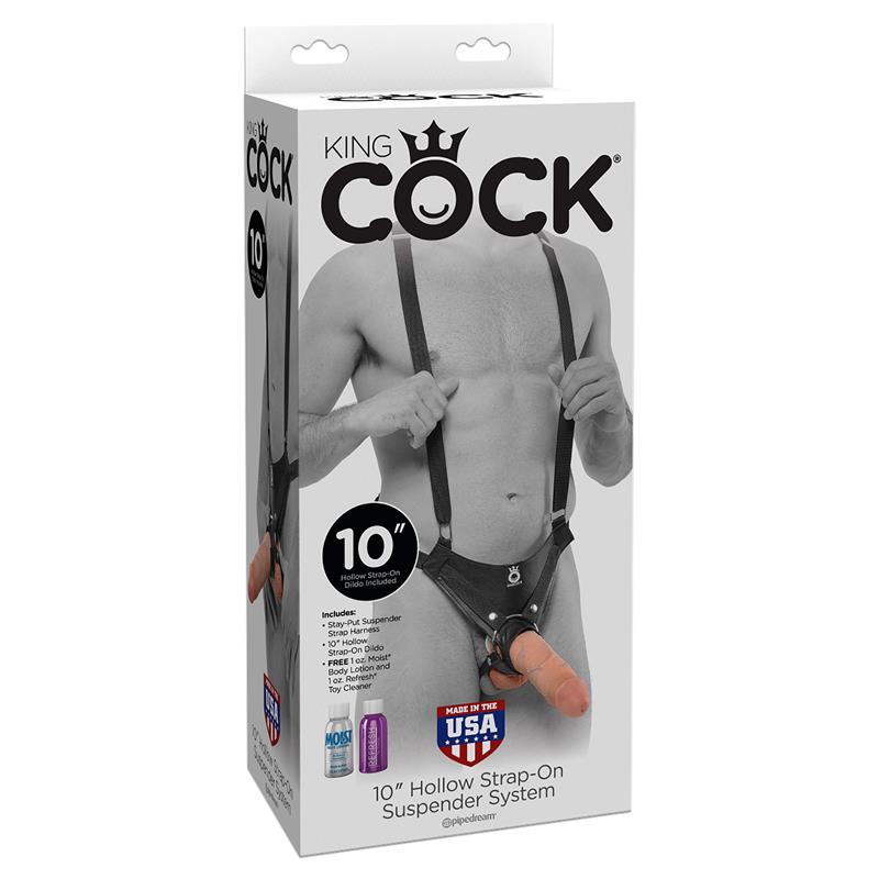 KING COCK Suspender Strap-On with Hollow Dildo 10"