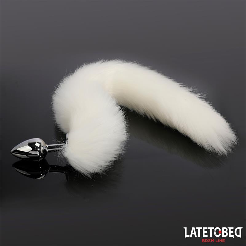 LATETOBED BDSM LINE Anal plug with tail White 40 cm