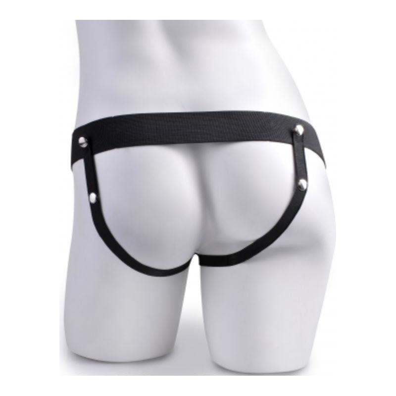 FETISH FANTASY SERIES Elastic Strap-On with 7" Hollow Dildo 10 Functions Remote Control USB