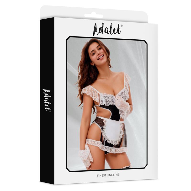 ADALET LINGERIE Rylee Bodysuit, Apron, Gloves and Leg Ring Costume