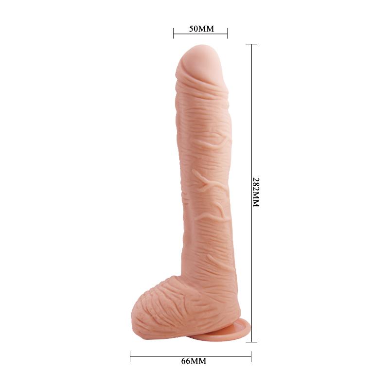 BAILE Alex Curved Dildo with Testicles G-Spot Suction Cup Flesh