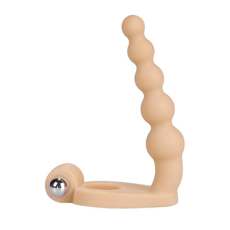 LOVETOY Anal Stimulator The Ultra Soft Bead 6.5" with Vibration Flesh