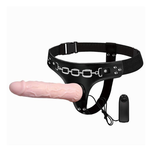 BAILE Baile Strap-On vibruojantis dildo su minkšta oda 18,5 cm