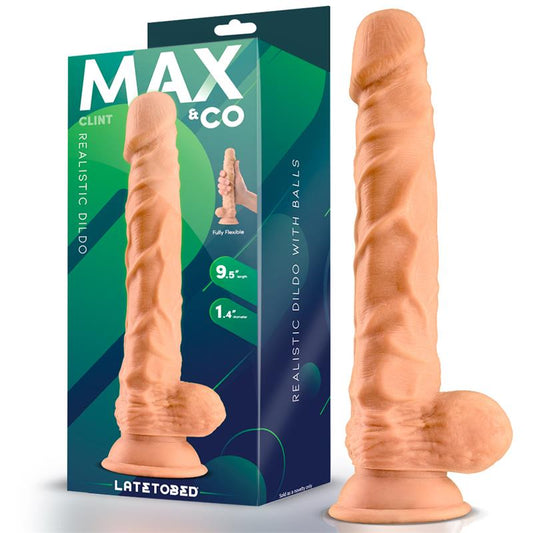 MAX & CO Clint Realistic Dildo with Testicles Flesh 9.5"