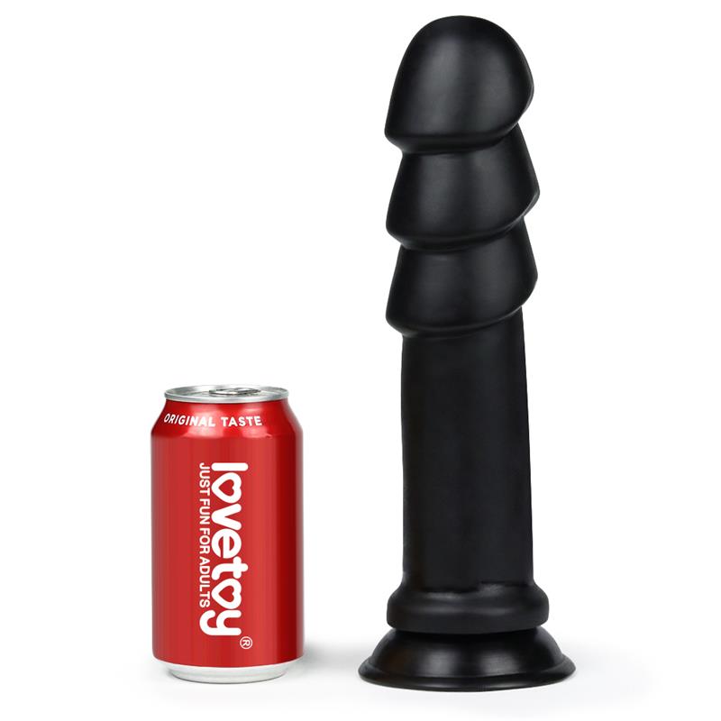 LOVETOY Dildo King Sized Anal Ripples 11.25" Black