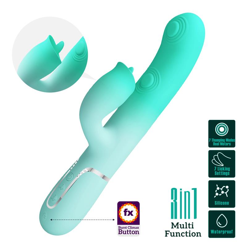 PRETTYLOVE Gigi Rabbit Vibrator Thumping and Licking
