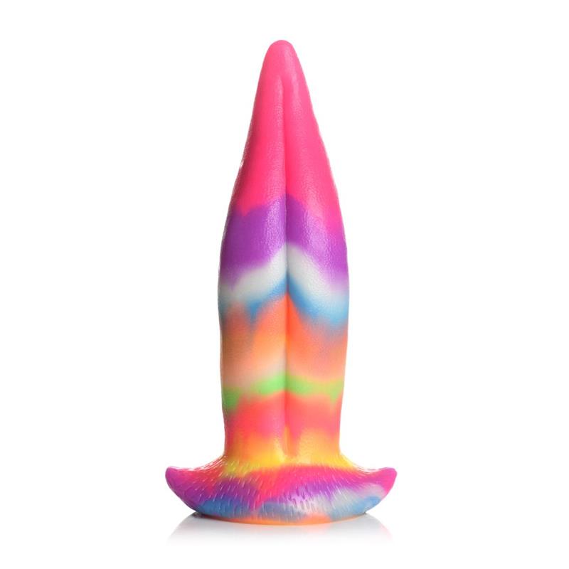 CREATURE COCKS Glow-In-The-Dark Unicorn Tongue Dildo 8.4"
