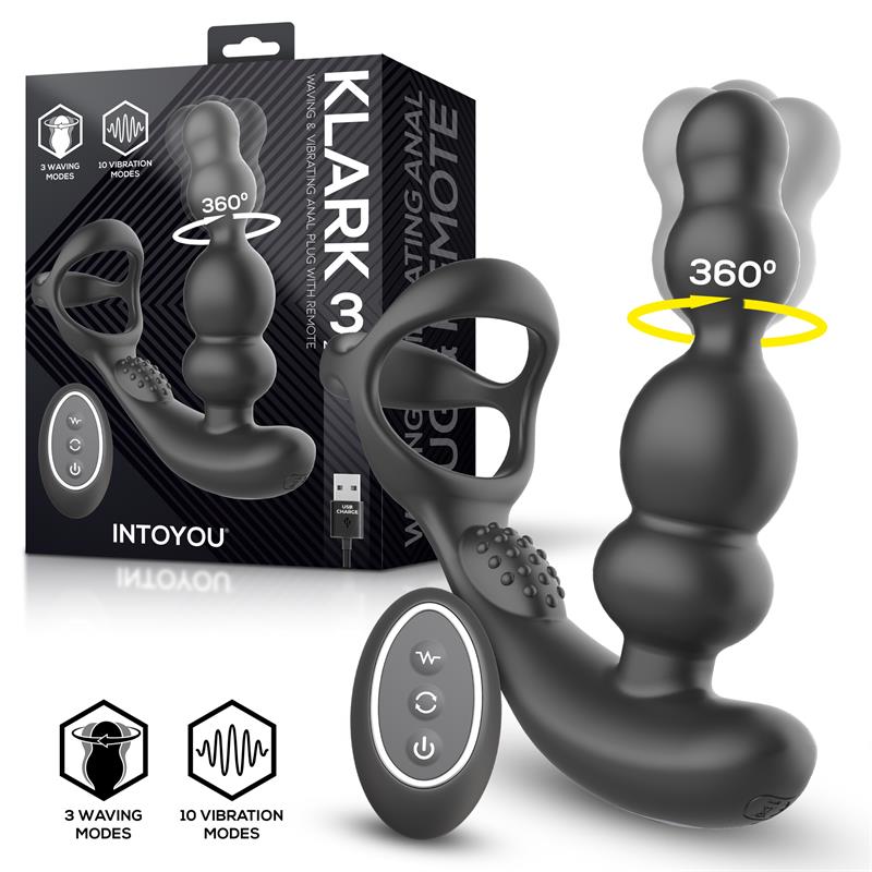 INTOYOU Klark Vibrating and Waving Butt Plug with Remote