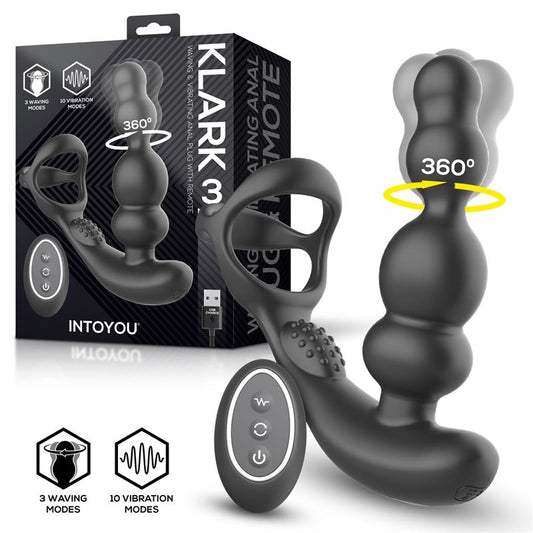 INTOYOU Klark Vibrating and Waving Butt Plug with Remote