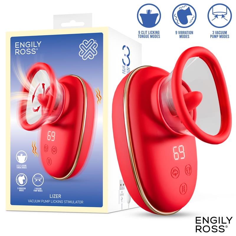 ENGILY ROSS Lizer Stimulator with Licking, Vacuum Pump and Vibration