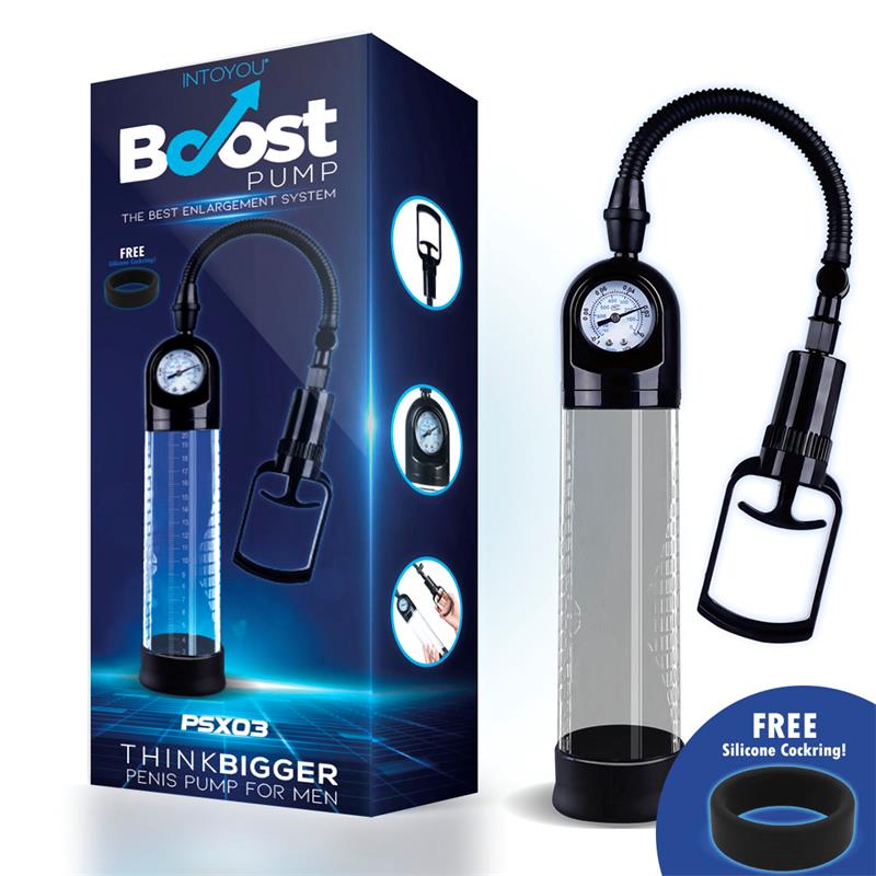 BOOST PUMPS Manual Penis Pump with Valve PSX03 Crystal