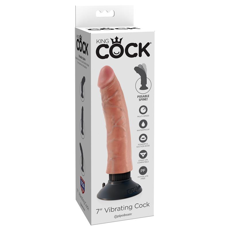 KING COCK Reaslitic Dildo with Vibration 7"