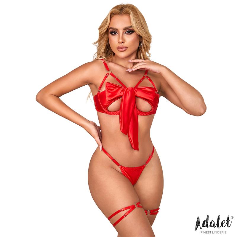 ADALET LINGERIE Riley Bra with Bow, Thong, and Garters Set