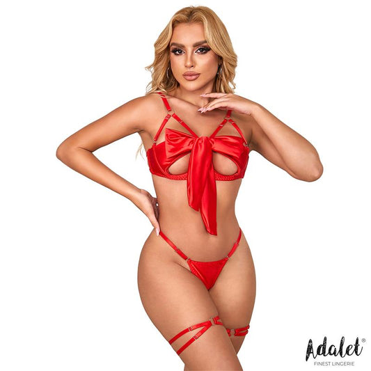 ADALET LINGERIE Riley Bra with Bow, Thong, and Garters Set