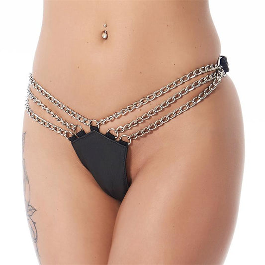BONDAGE PLAY Briefs with Chains Black