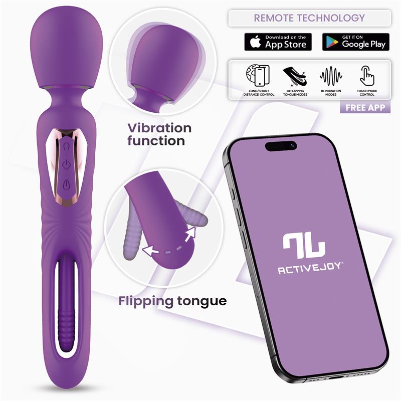 INTOYOU APP SERIES Salma Wand with Flipping Tongue and Vibration with App