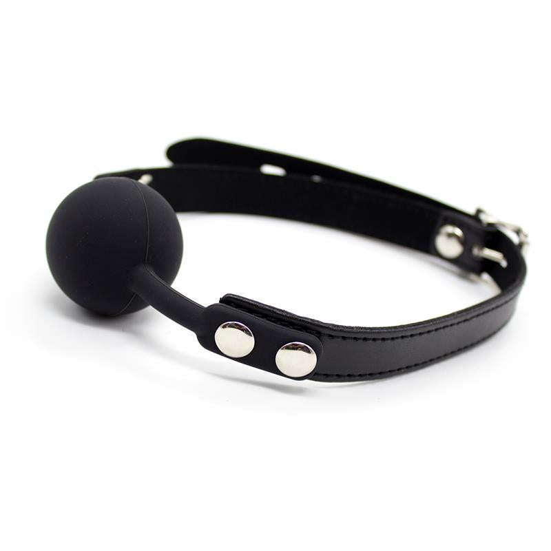 LATETOBED BDSM LINE Silicone Ball Gag 4 cm Adjustable Black