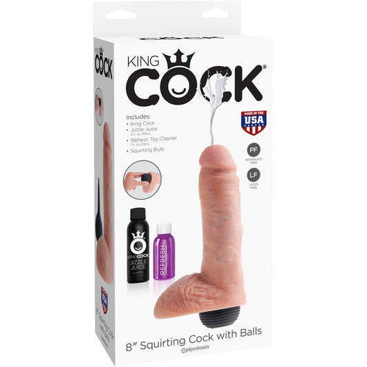 KING COCK Squirting Reaslitic Dildo 8"