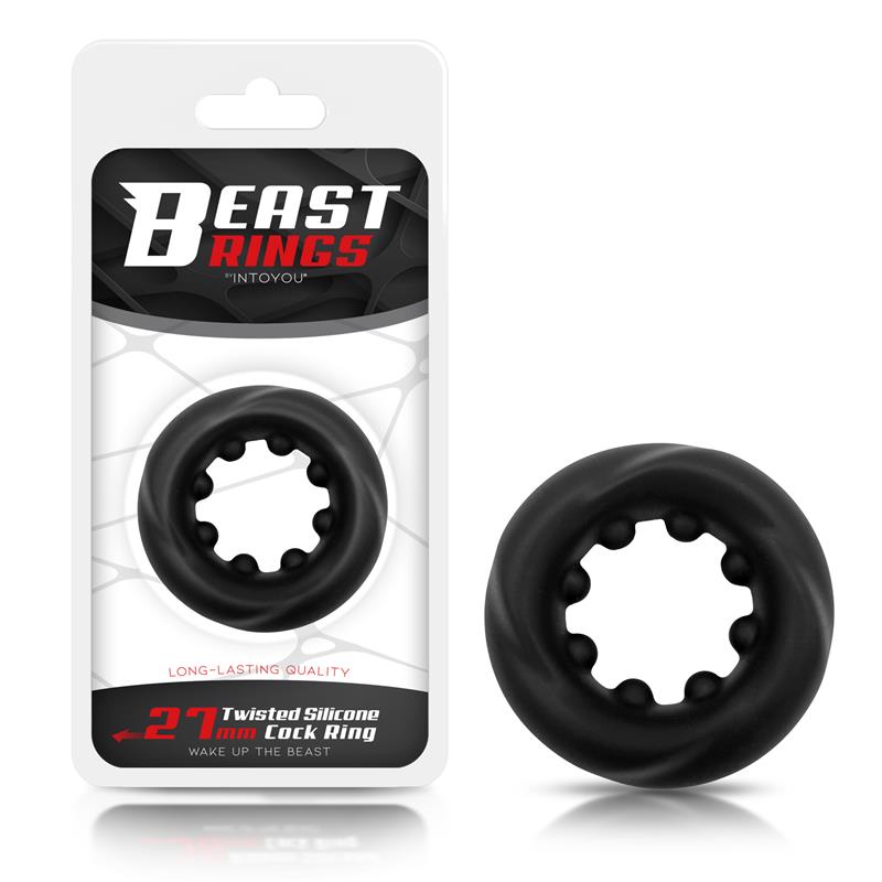 BEAST RINGS Twisted Liquid Silicone Cock Ring 2.7 cm