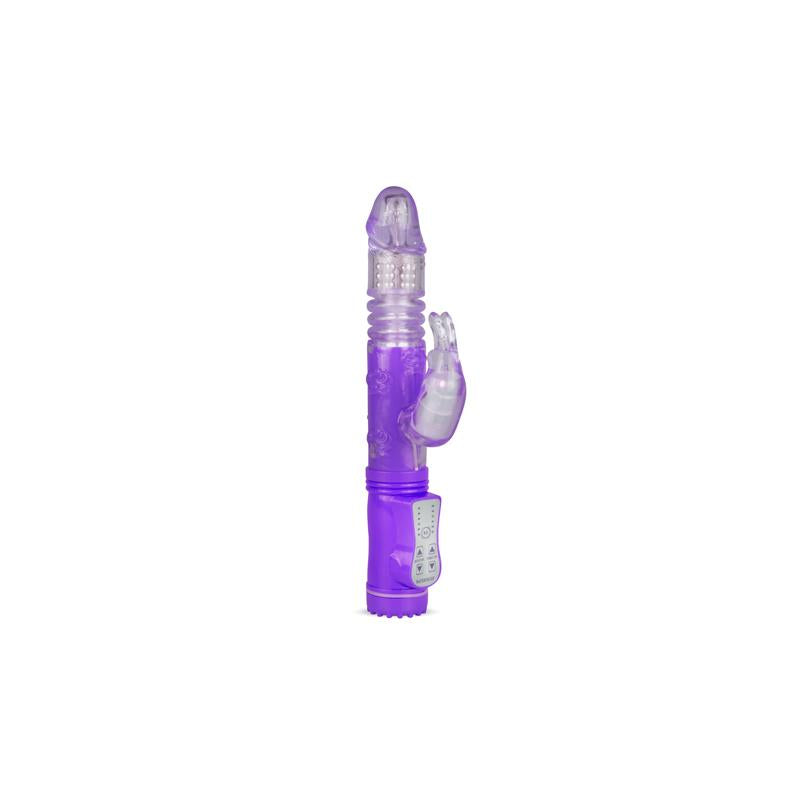 EASYTOYS Rabbit Vibrator Thrusting and Rotating Balls Purple