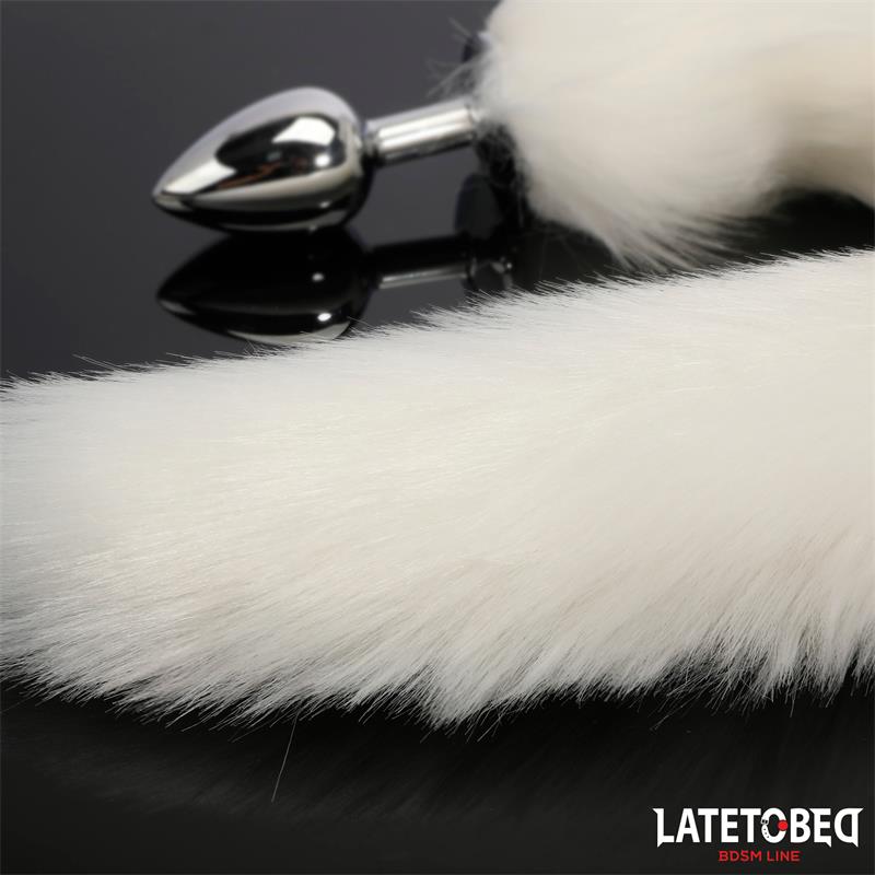 LATETOBED BDSM LINE Anal plug with tail White 40 cm