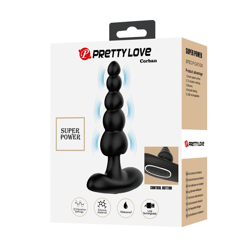 PRETTYLOVE Corban Anal Beads with Vibration