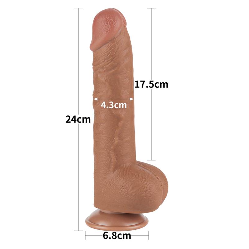 LOVETOY Dildo Sliding Skin 9.5" Brown
