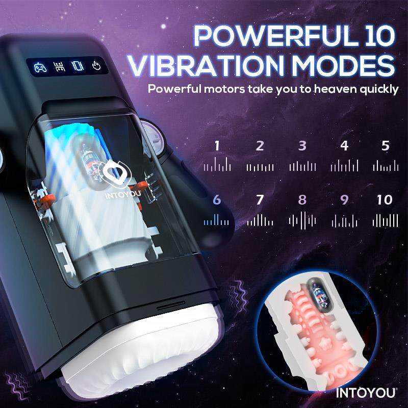 INTOYOU Elon Intelligent Masturbator with Up and Down Movement, Vibration, Heat and Phone Holder