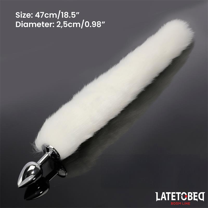 LATETOBED BDSM LINE Anal plug with tail White 40 cm