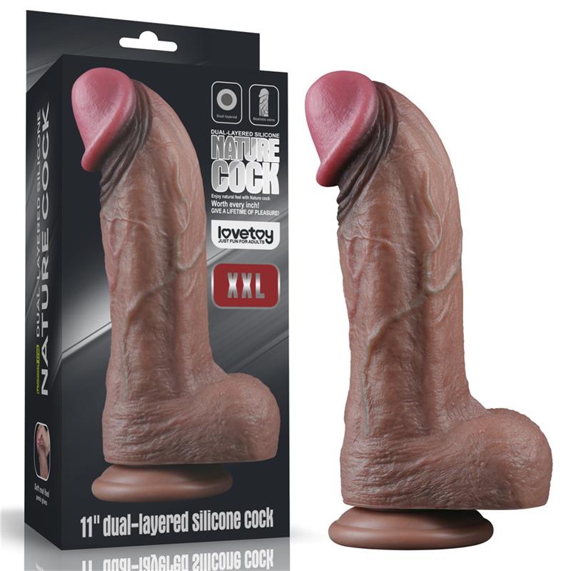 LOVETOY Dildo Dual Layered Silicone XXL 11"