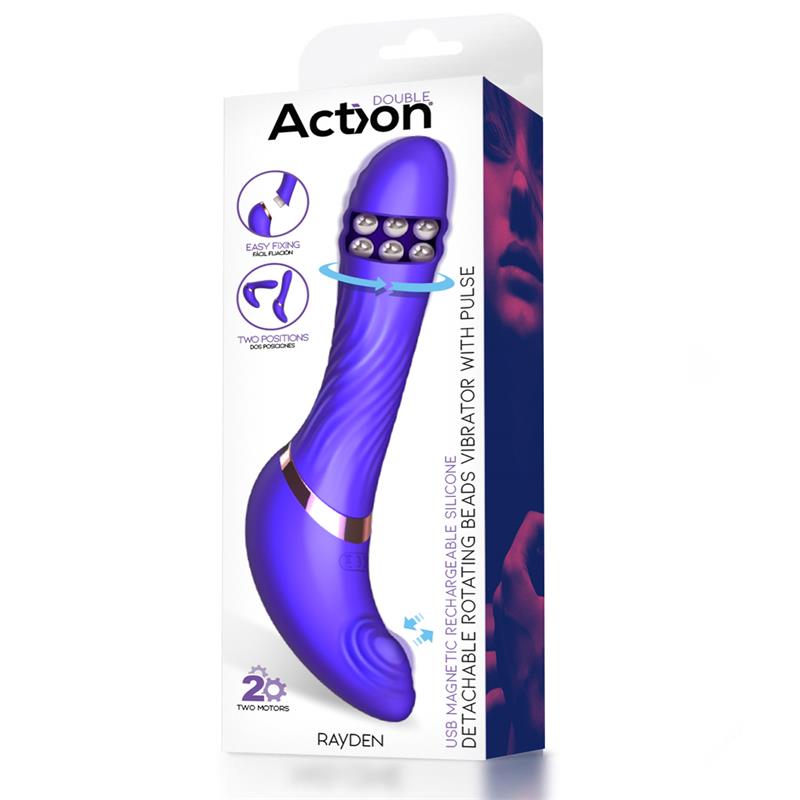 ACTION Rayden Detachable Rotating Beads Vibrator with Pulsation Two Positions