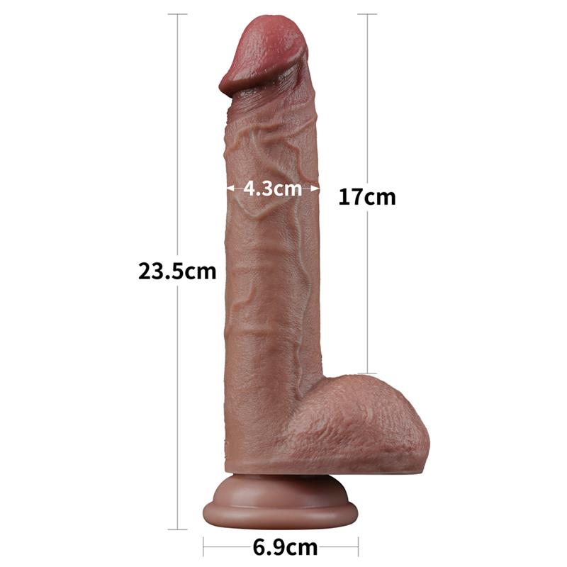 LOVETOY Dual Layer Silicone Dildo 9"