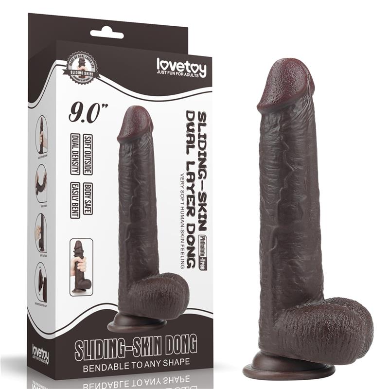 LOVETOY Dildo Sliding 9" Black