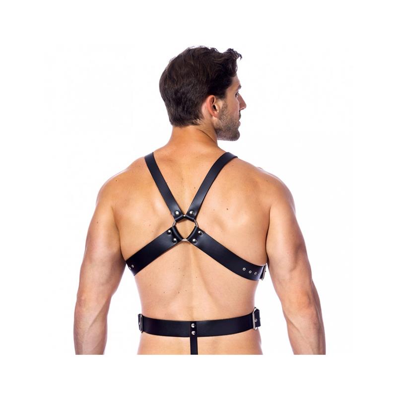 BONDAGE PLAY Adjustable Leather Harness with Rings