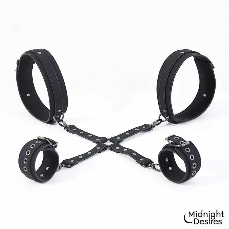 MIDNIGHT DESIRES Cuffs and Thigh Hogtie Set
