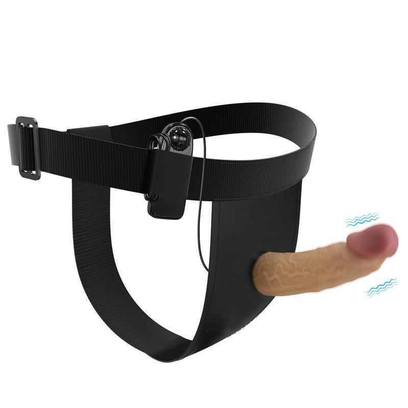 PRETTYLOVE Draven Harness with Hollow Vibrating Dildo