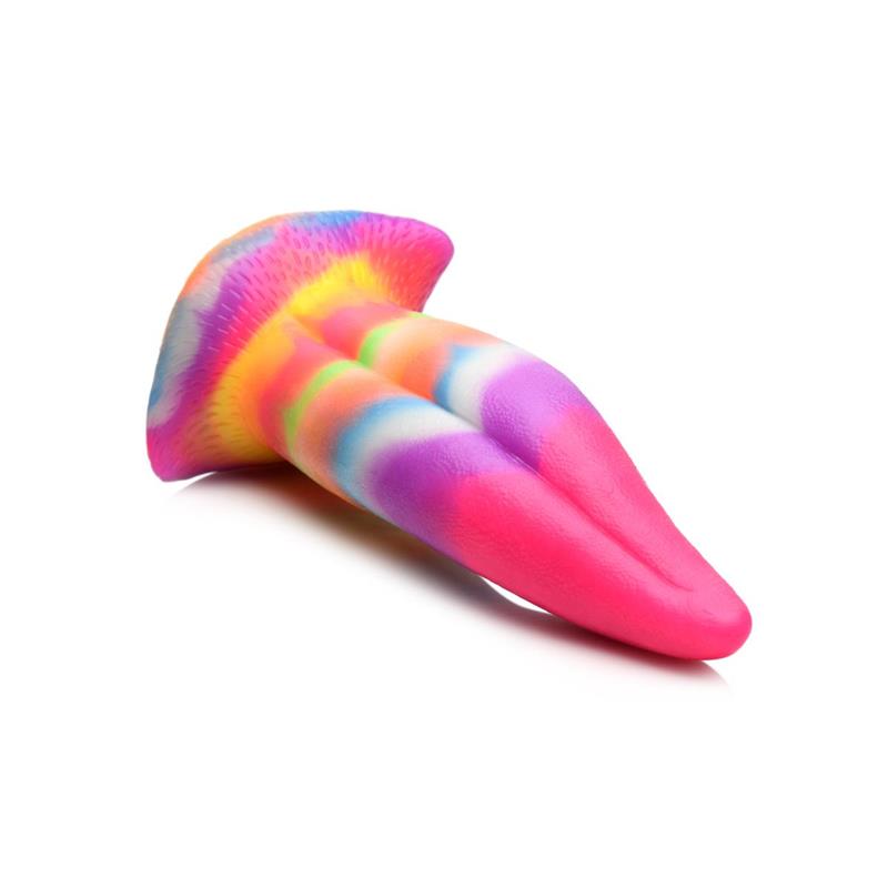 CREATURE COCKS Glow-In-The-Dark Unicorn Tongue Dildo 8.4"
