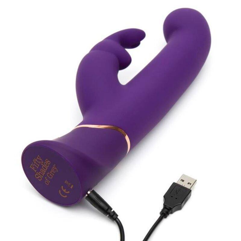 FIFTY SHADES OF GREY Greedy Girl Vibe with Thrusiting Movements G-Spot Stimulator and Rabbit Purple