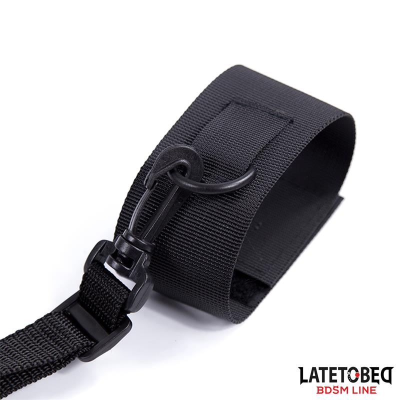 LATETOBED BDSM LINE Nylon Velcro Bed Restraints with Plastic Hook