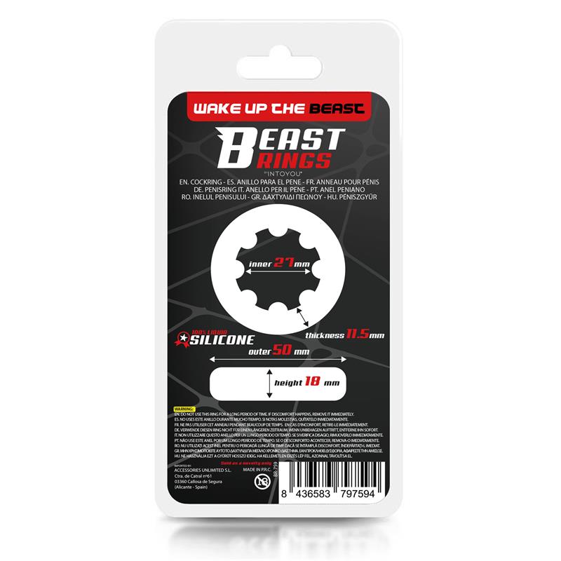 BEAST RINGS Twisted Liquid Silicone Cock Ring 2.7 cm