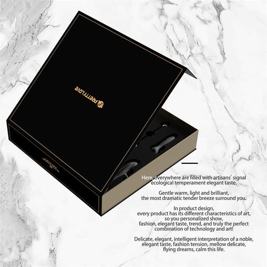 PRETTYLOVE Luxury Set Queens with 12 Toys Black and 18k Gold