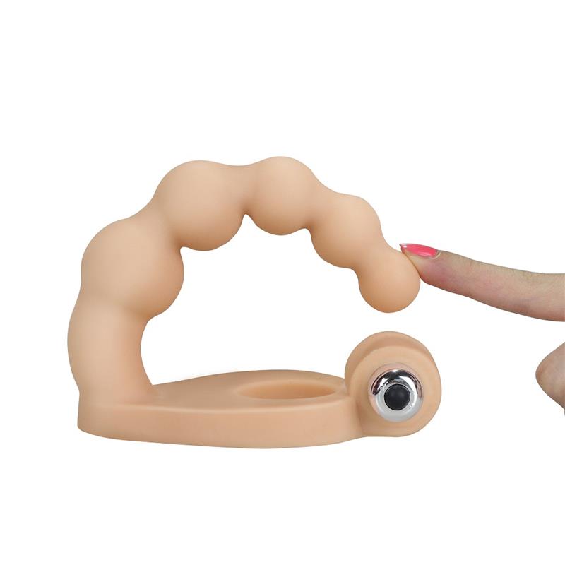 LOVETOY Anal Stimulator The Ultra Soft Bead 6.5" with Vibration Flesh