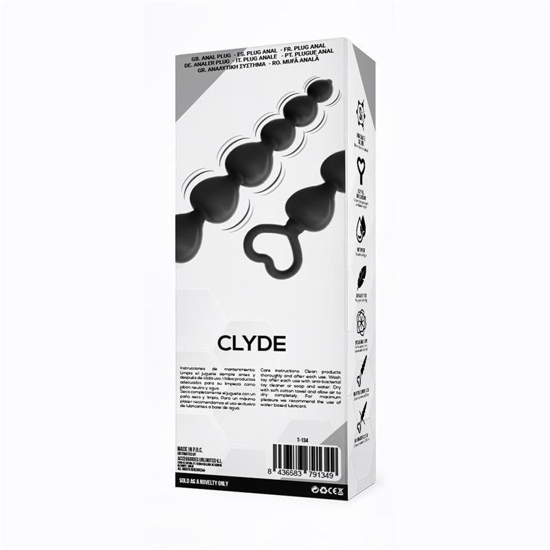 TARDENOCHE Clyde Beaded Butt Plug with Easy Pull Ring Silicone Black