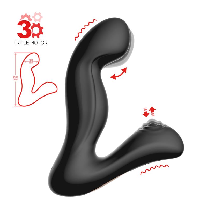 ACTION Convo Prostate Massager with Tapping and Finger Wiggle Function