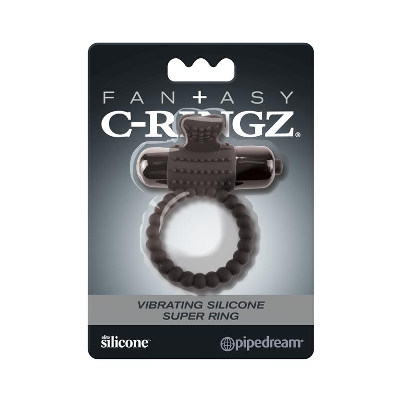 FANTASY C-RINGZ Fantasy C-Ringz Vibrating Silicone Super Ring Black