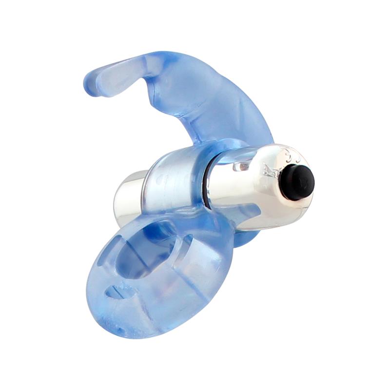 LATETOBED Firey Vibrating Penis Ring with Rabbit Blue